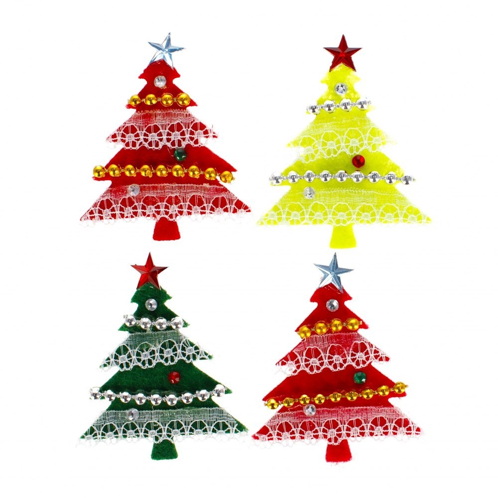 DÉCORATION EN FEUTRE AUTO-ADHÉSIF SAPIN DE NOËL PACK DE 6 PCS. CRAFT AVEC PLAISIR 501360 CRAFT AVEC PLAISIR